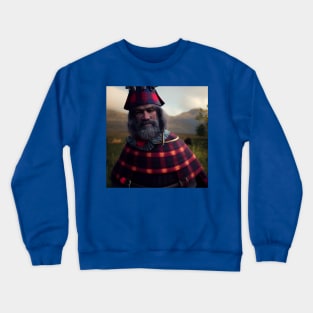 Scottish Highlander in Clan Tartan Crewneck Sweatshirt